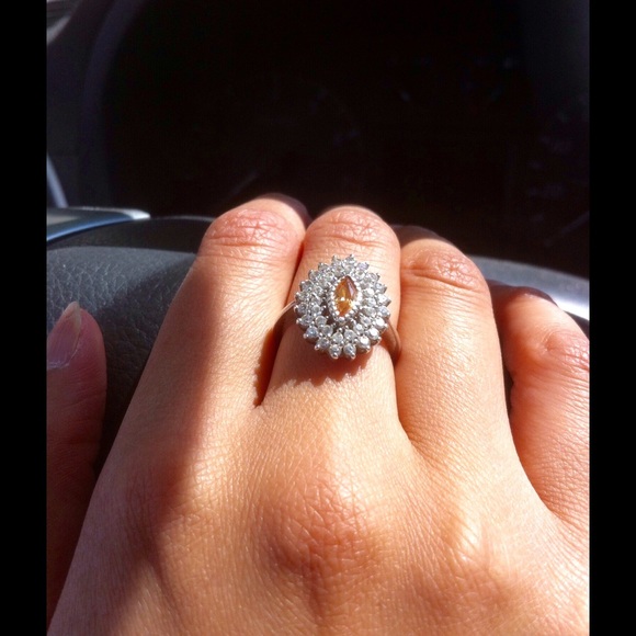 💐White sapphire & Citrine ring 925💐 - Picture 3 of 4